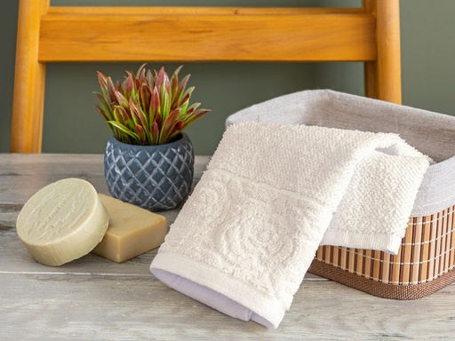 [10028428001] Rosa Stripe Hand Towel TIMELESS ROMANCE (Cream.)