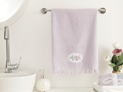 [10029056002] Fancy Flowers Face Towel TIMELESS ROMANCE (Lilac.)