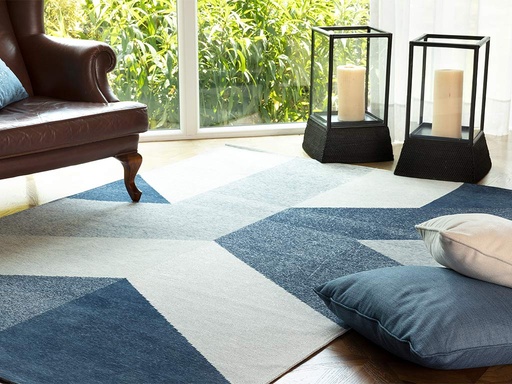 [10029235011] Geo Weave Carpet TIMELESS ROMANCE (120x180 cm, Blue., Standard-Content)