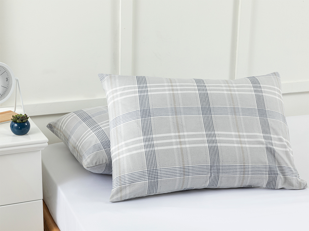 Check Natural Pillowcase Modern