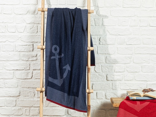 [10031791001] Anchor Beach Towel Seaside Pop (Dark Blue)