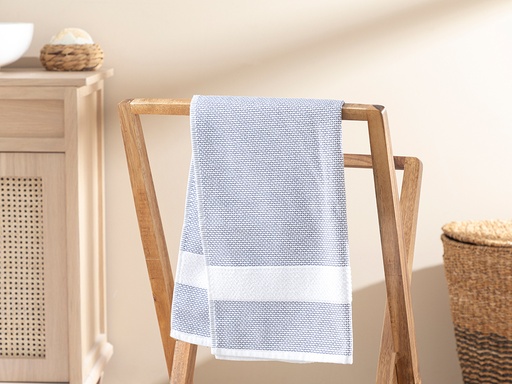 [10031999001] Elegant Lines Face Towel Seaside Pop (Blue.)