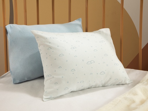 [10033530001] Mini nori Baby Pillowcase Natural (Blue.)