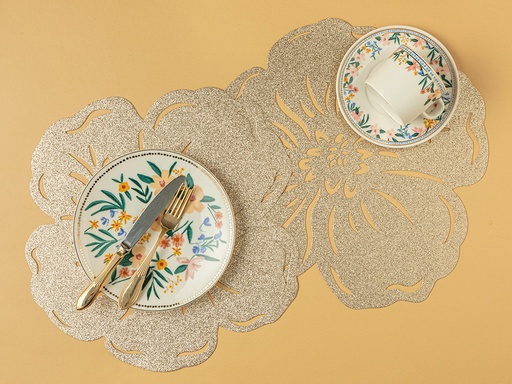 [10033755001] Veronika Place Mat Flowertopia (Gold..)