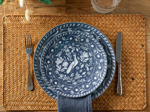 [10034318001] Hermosa Cake Plate Circle Of Life (Blue.)