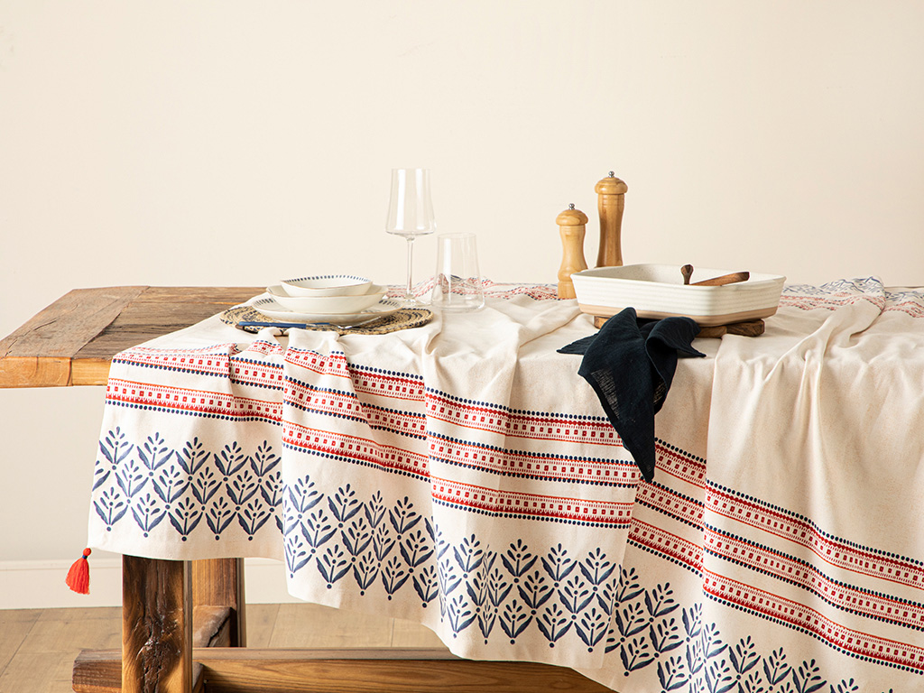 Braid Dots Table Cloth Coastal Dream