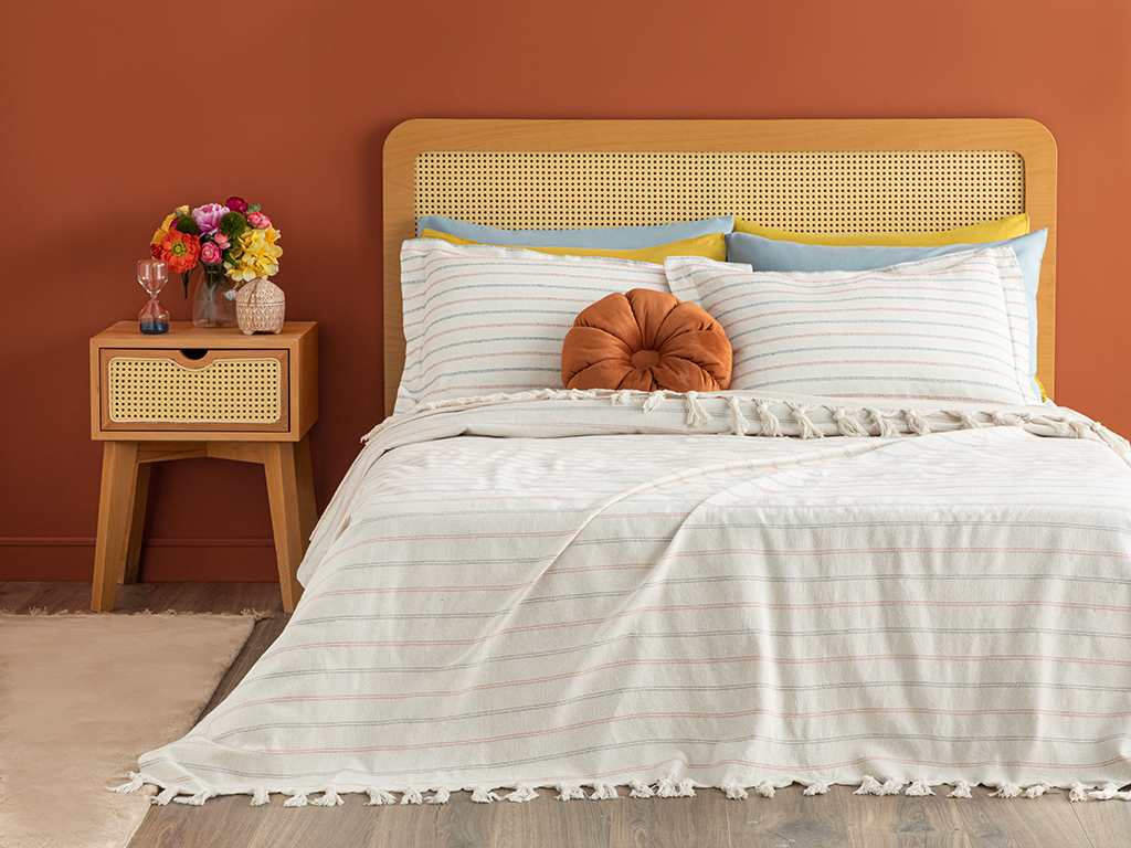 Coastal Stripe Bed Quilt Set Flowertopia