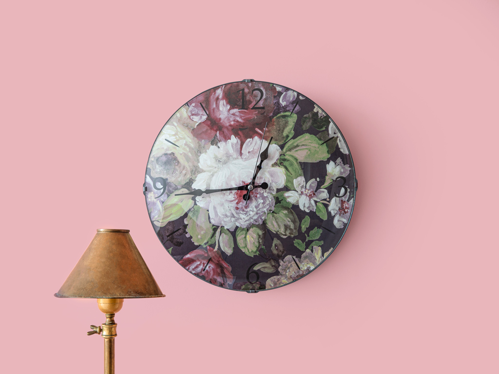 Floral Rose Wall Clock Urban Folk