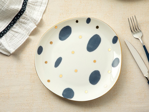 [10035310001] Coastal Spot Cake Plate Coastal Dream