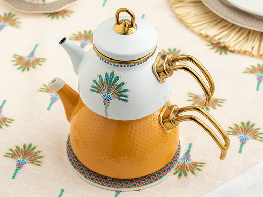 [10038407001] Exotic Palm Tea Pot Exotic Wandering