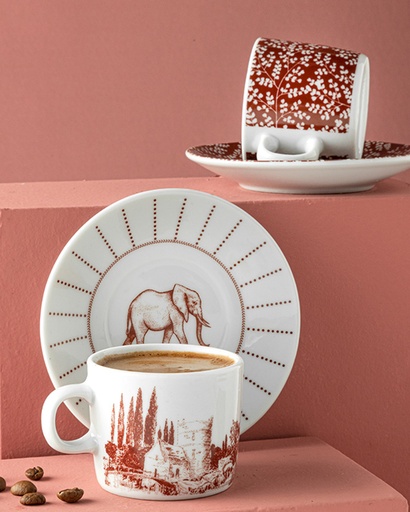 [10035684001] Elephant Coffee Cup Set Mix & Match