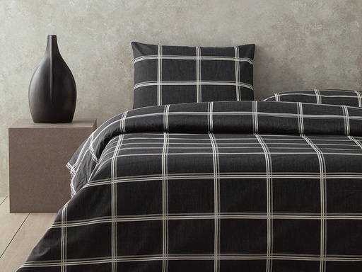 [10040326002] Glen Check Duvet Cover Set Modern