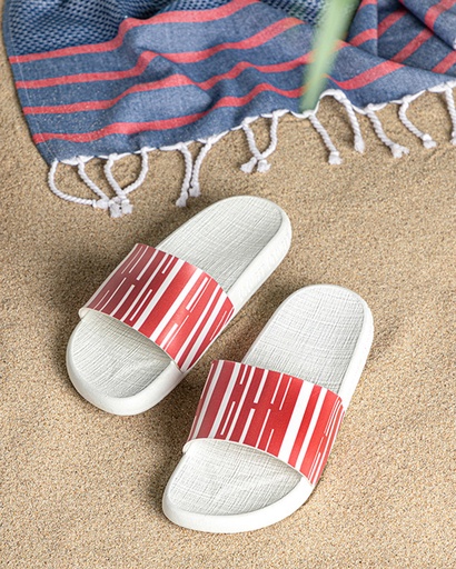 Marine Stripe Beach Slippers Coastal Dream